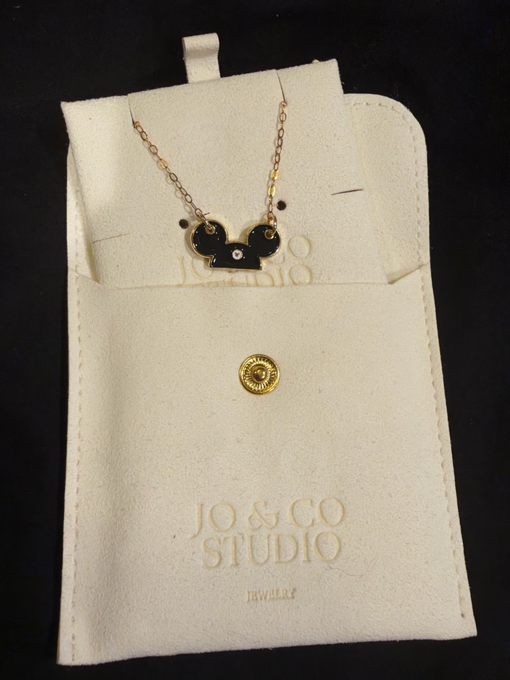 Disney jo & co Mickey Mouse Ear Hat Pendant Necklace with Gold Chain